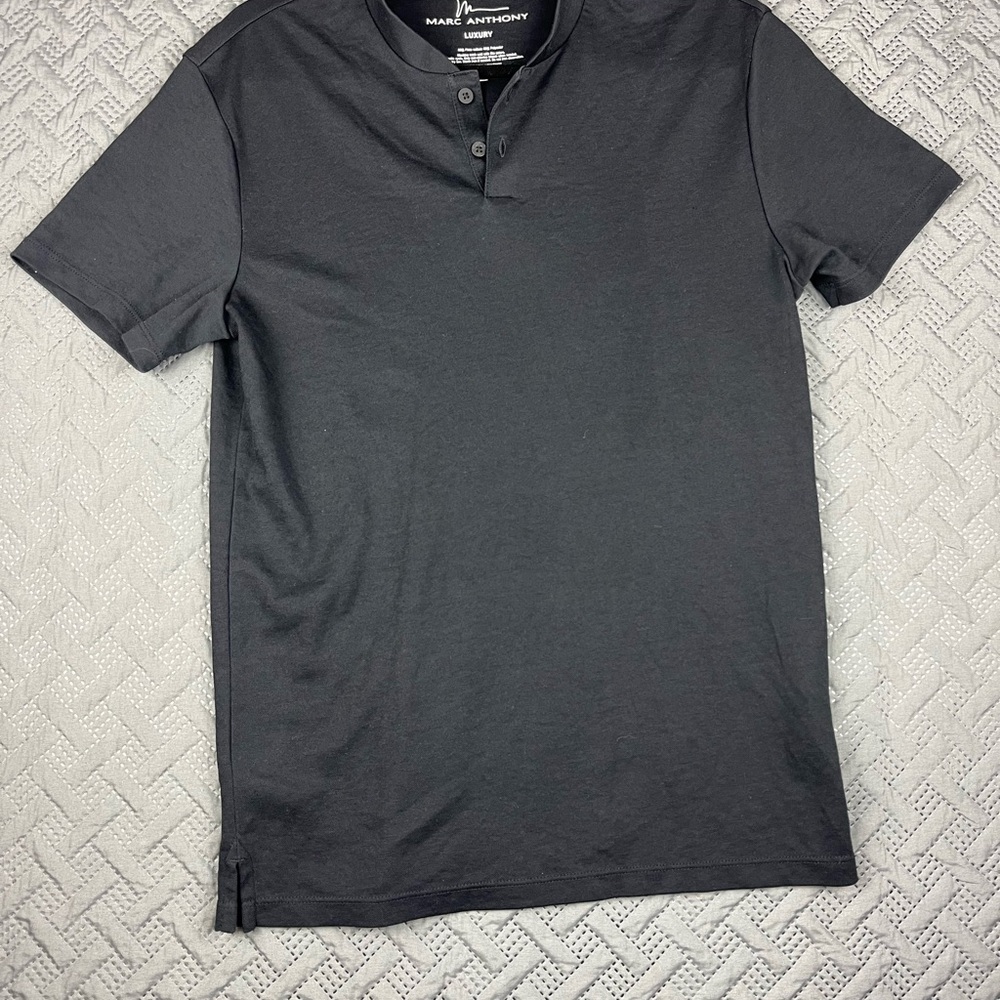 Marc Anthony Black Henley Shirt